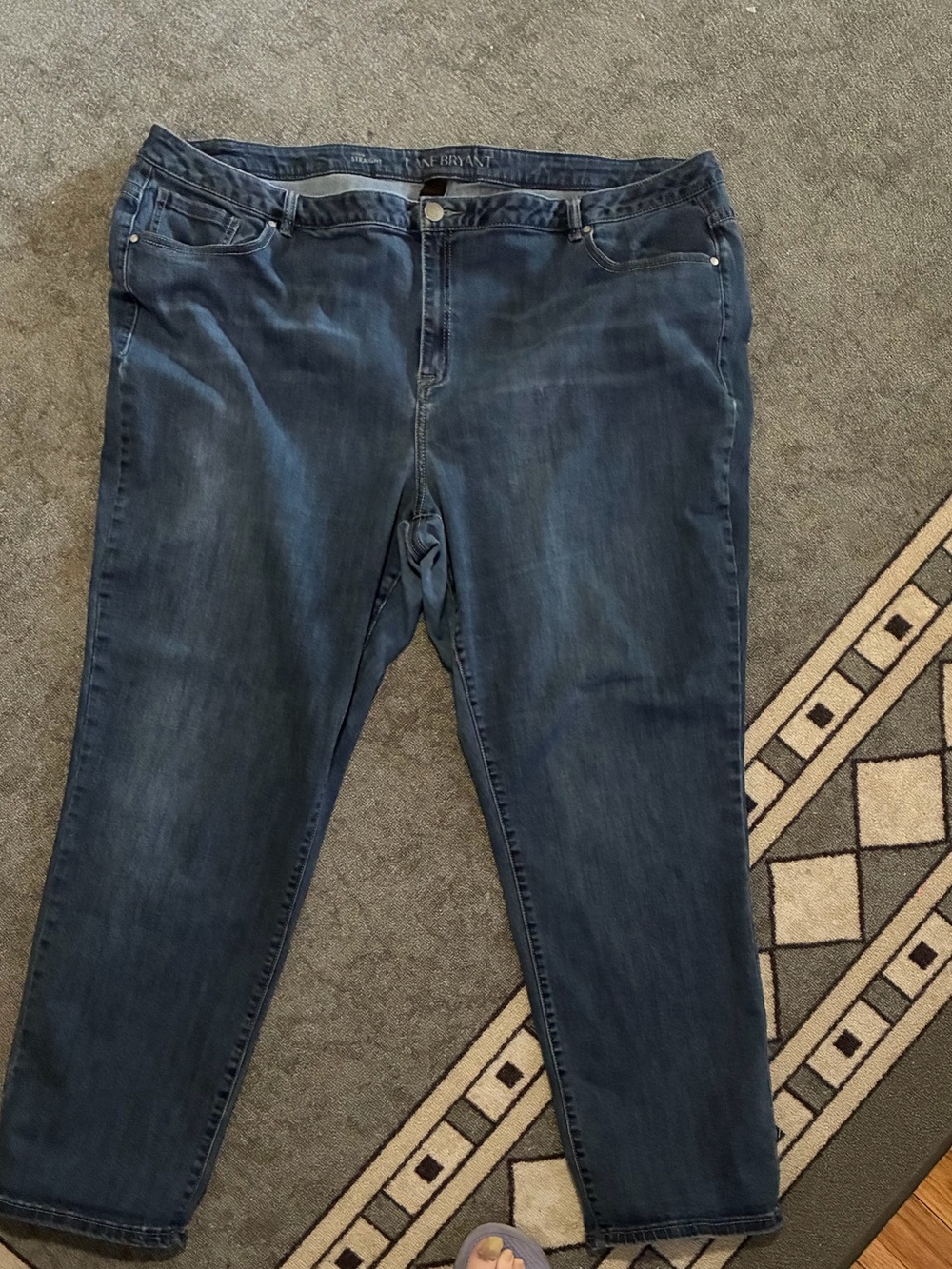 Lane Bryant Straight Leg Jeans in Dark Blue Wash